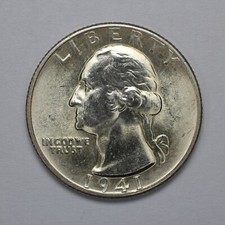 1941 D Washington Silver Quarter UNC