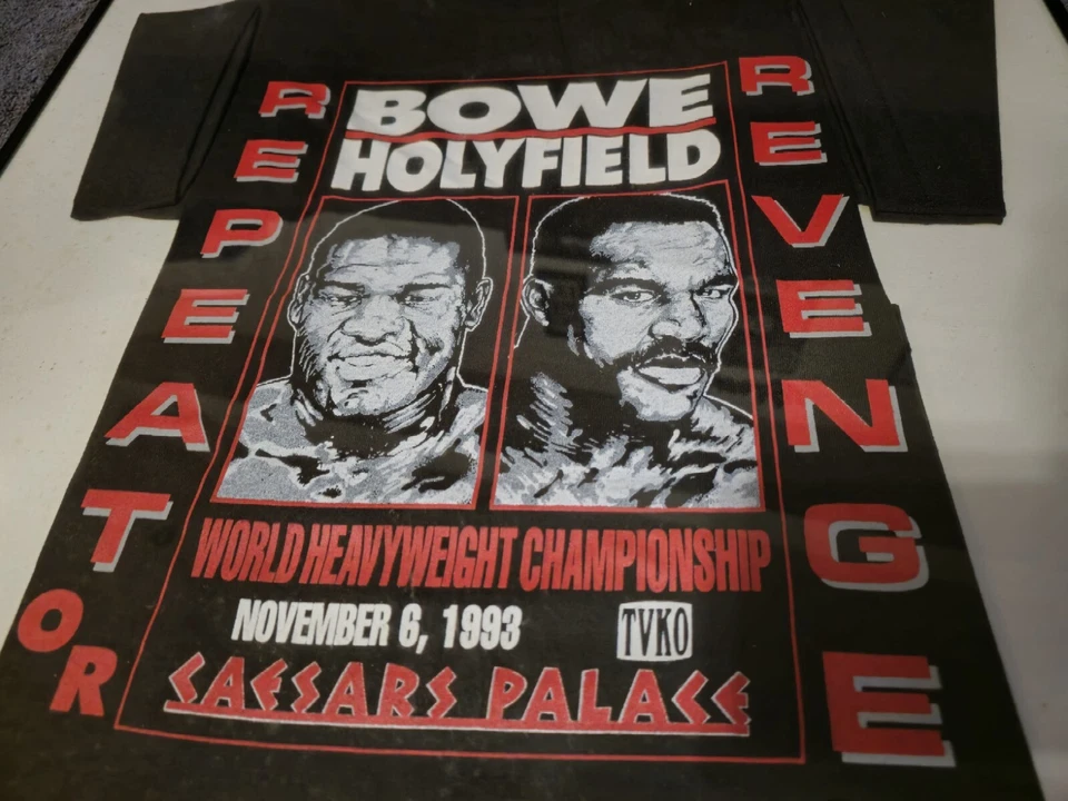 Camiseta Riddick Bowe vs Evander Holyfield Lucha Caesars Palace Repetir o Venganza Foto 2 de 3