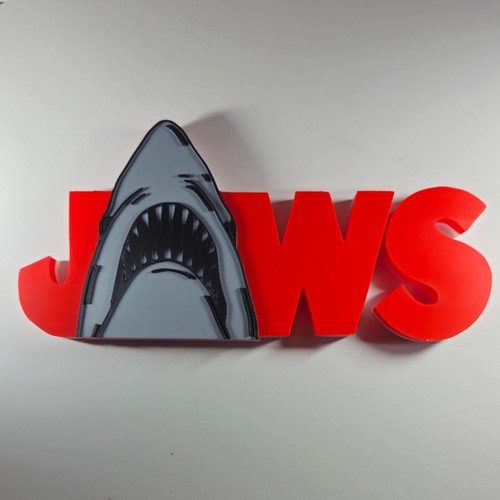 Jaws Legendary 3D Printed Self Standing Logo Stand Classic Movie Jaws - Picture 4 of 5