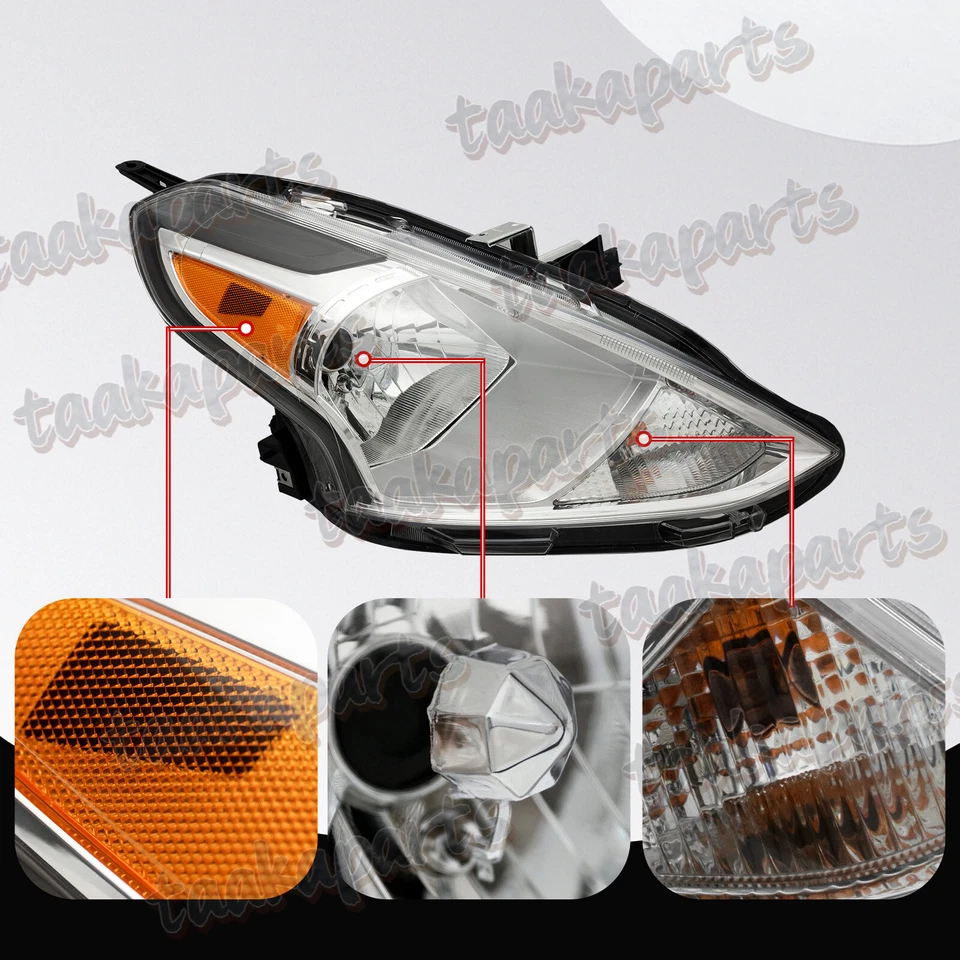 Par de faros halógenos sin bombillas para Nissan Versa 2015-2019 sedán Foto 2 de 4