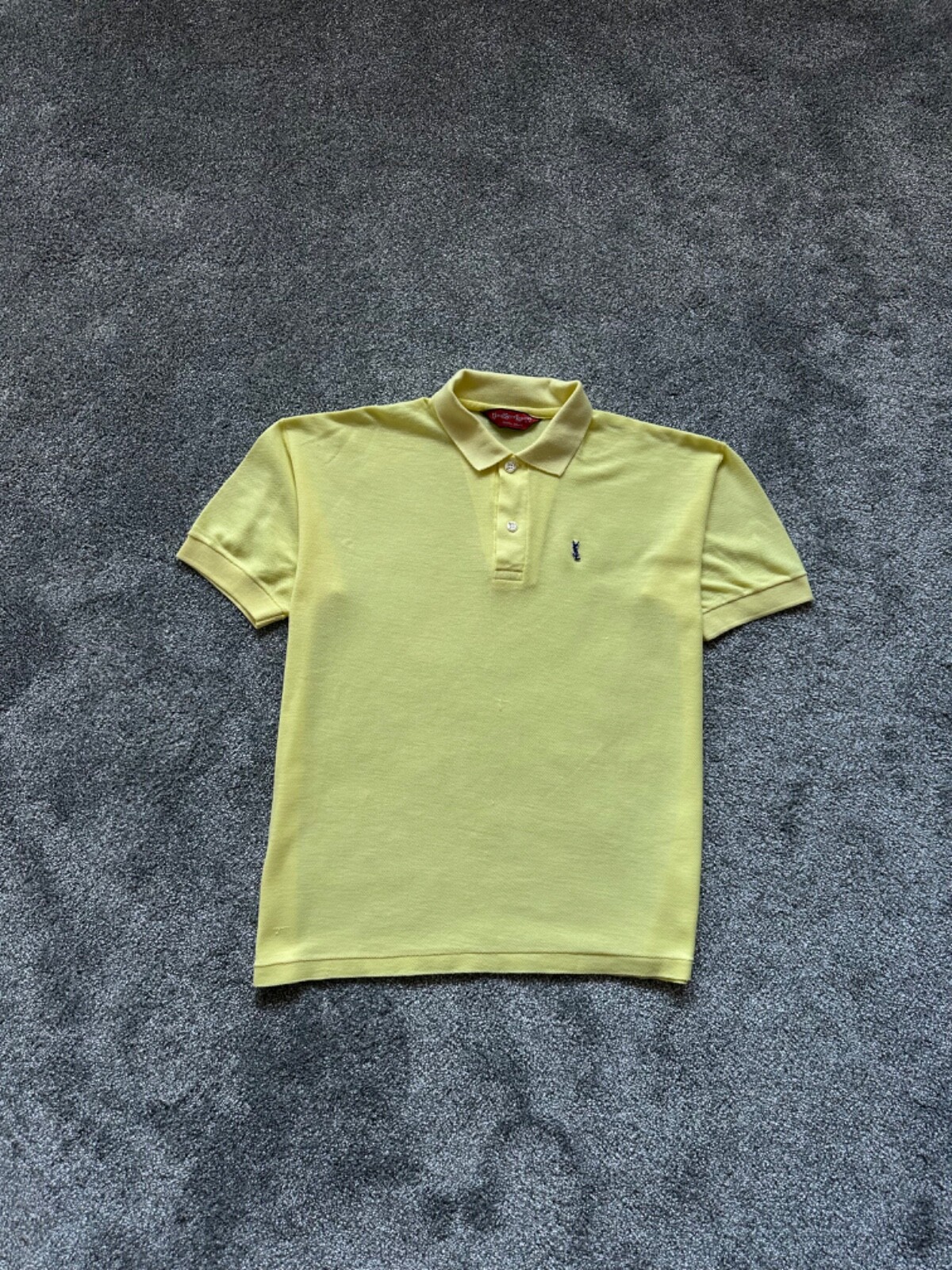 Polo Yves Saint Laurent chemise de france abbigliamento sportivo YSL VINTAGE gialla anni 90 maglia