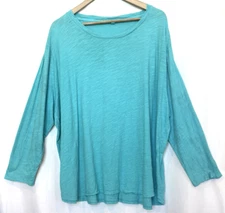 Fresh Produce Womens Casual Cotton Tunic Size 3X Teal Comfort Beach USA E384