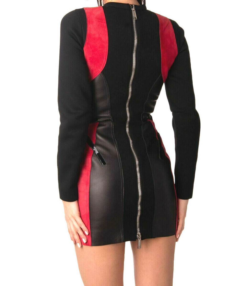 Authentic DSQUARED leather mini dress S75CU0605 size 40 | eBay UK