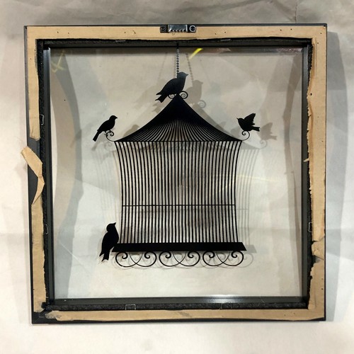 WHAT THEY KNEW... Abstract Bird Cage Collage Art Painting - Steven Tannenbaum - Picture 6 of 12
