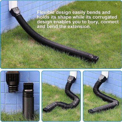 YEUNAS Regenrinnen-Verlängerung 2er Set – Verstellbar Von 53 Cm Bis 152 Cm – Für Drainage & Wasserschutz