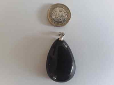 Regenbogen Obsidian Anhänger mit Silberbeschlag ca. 4 cm von oben nach unten Stein