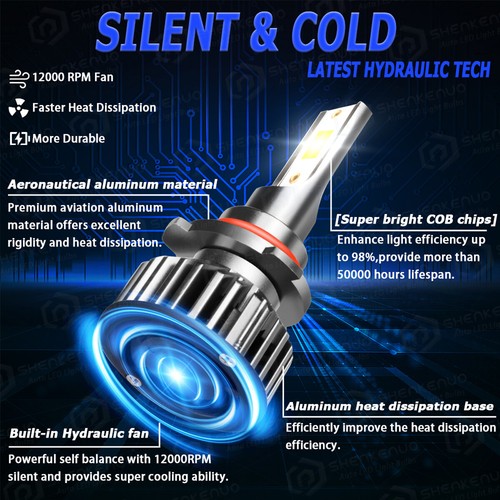For Toyota Highlander 2014-2019 LED Headlight + Fog Light Bulbs Combo 6000K F2QC - Bild 5 von 15