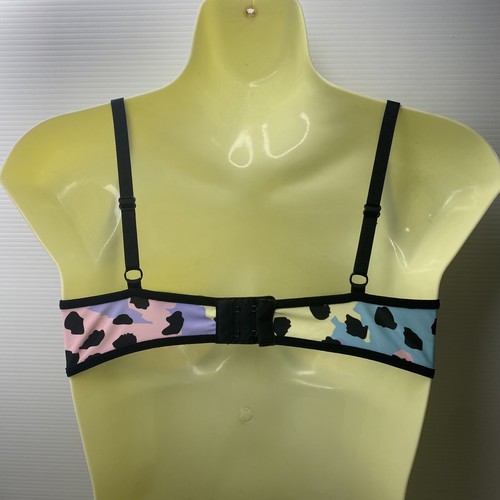Womens Club Exx Bra Top Size S Pastel Leopard Underwire Bikini Dolls Kill - Picture 4 of 7