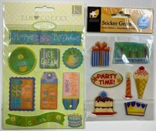 Dome Stickers -Scrapbook -Happy Birthday - 16 pieces - 2 sets