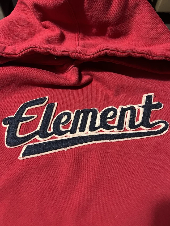 Sudadera con Capucha Element Para Hombre Mediana Roja Pullover Sudadera Y2K Patín Bordada Foto 3 de 3