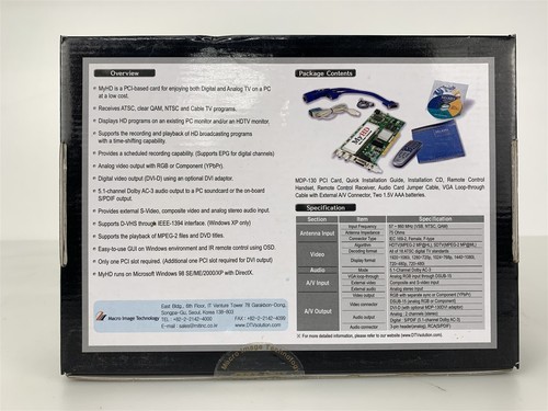 DTVSolution MyHD MDP-130 HDTV Receiving PCI Card - Picture 4 of 9