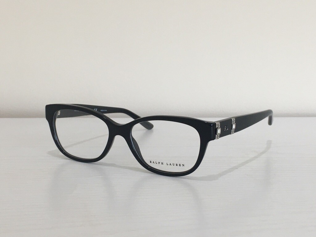 Ralph Lauren RL 6146B 5001 Rectangle Black Crystals Eyeglasses Frame 52-16-140