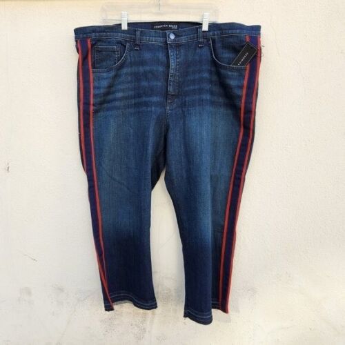NWT Veronica Beard Women Carolyn High Rise Baby Boot Zip Tux Stripe Blue Red 22 - Picture 4 of 11