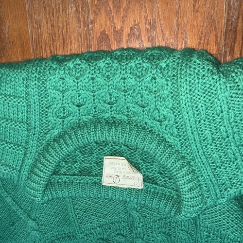 Vintage Green Carraig Donn Sweater Heavy Duty Ireland Wool Sz Xl - Picture 13 of 13