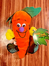 Veggie Friends Seedies Beta Carrot Plush Beanie Beanbag Toy Box Limited 1997