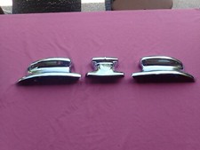 1946-48 Lincoln Rear Bumper Guard Ends And Center Ornament Re-chromed