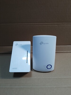 2xTP-Link TL-WPA4220 wa850re 300Mbps AV600 WiFi Powerline Range Extender Adapter
