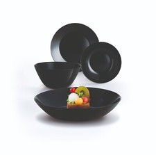 SET 19 PIATTI ZELIE NERO ARCOPAL - SERVIZIO IN VETRO TEMPERATO