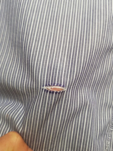 BURBERRY blue white striped cotton shirt dress SIZE SMALL (8) - Picture 11 of 15
