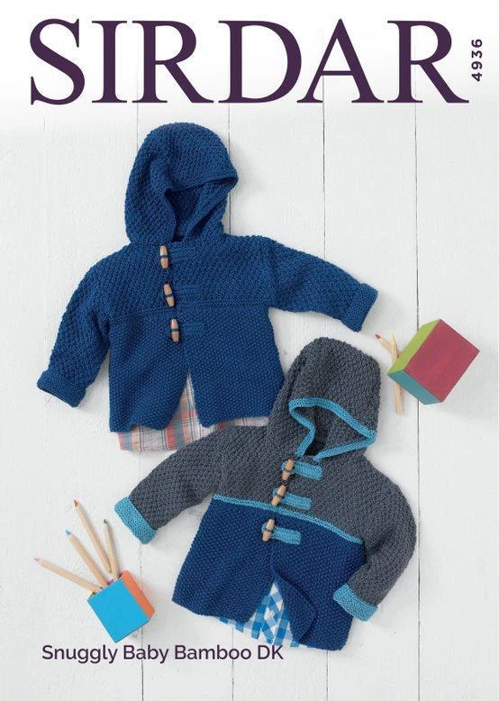 Sirdar Strickanleitung - Snuggly Baby Bamboo DK, Baby Jungen Dufflecoat 4936