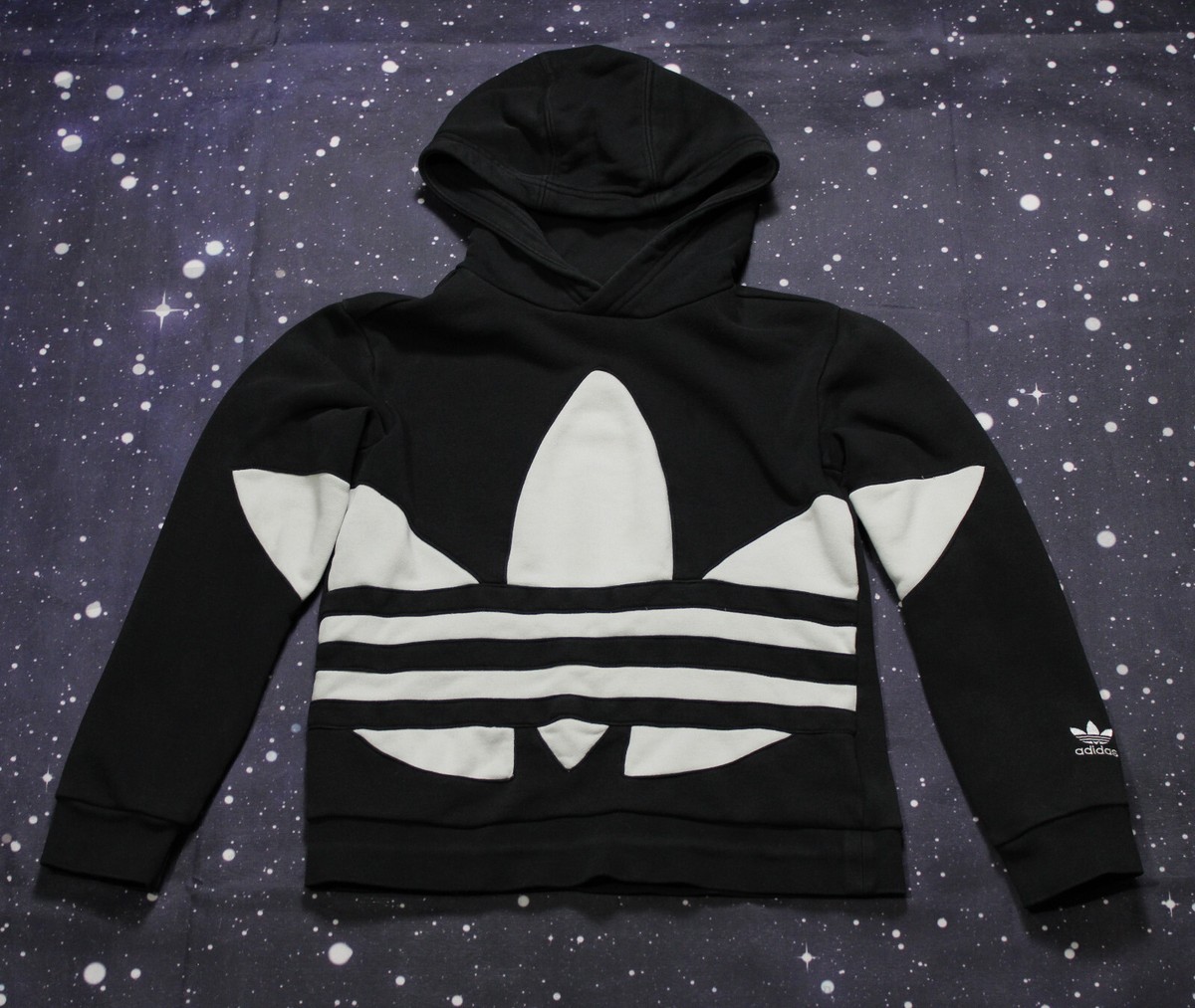 Youth Adidas Black \u0026 White Logo Hoodie/Sweatshirt - Youth Small | eBay