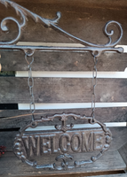 ❤ Dekoschild Welcome - Willkommen - Zum HäNgen Gusseisen Antiklook Landhaus ❤