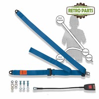 Classic Front 3-Punkt Sicherheitsgurt Sitzgurt Statisch Blau 45Cm R345P