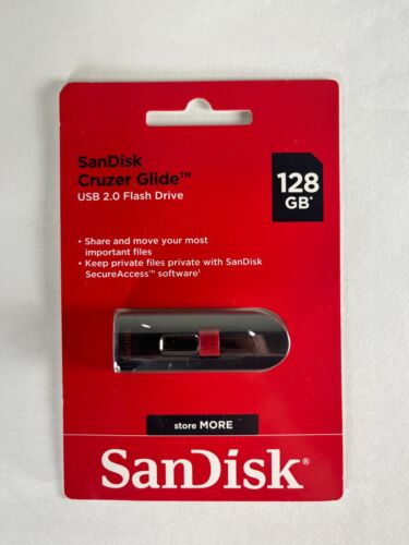 SanDisk 128GB Cruzer Glide USB 2.0 Flash Drive GENUINE - Zdjęcie 1 z 2