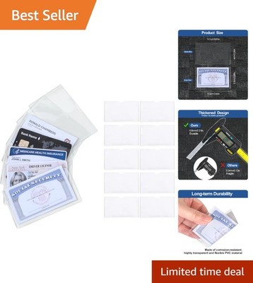 10 Durable PVC Card Sleeves for Social Security & Medicare - 24 Mil Thick
