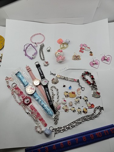 Hello Kitty Large Random Lot Earrings Watches Charms Bracelets Keychain Jewelry