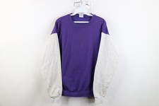 Vtg 90s Streetwear Womens Large Distressed Blank Raglan Crewneck Sweatshirt USA
