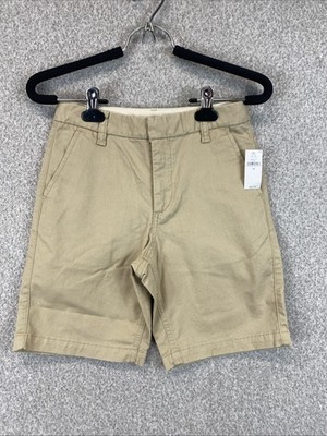 Gap Kids Boy Size 10 Khaki Uniform Twill Flat Front 7'' Inseam Chino Shorts prep