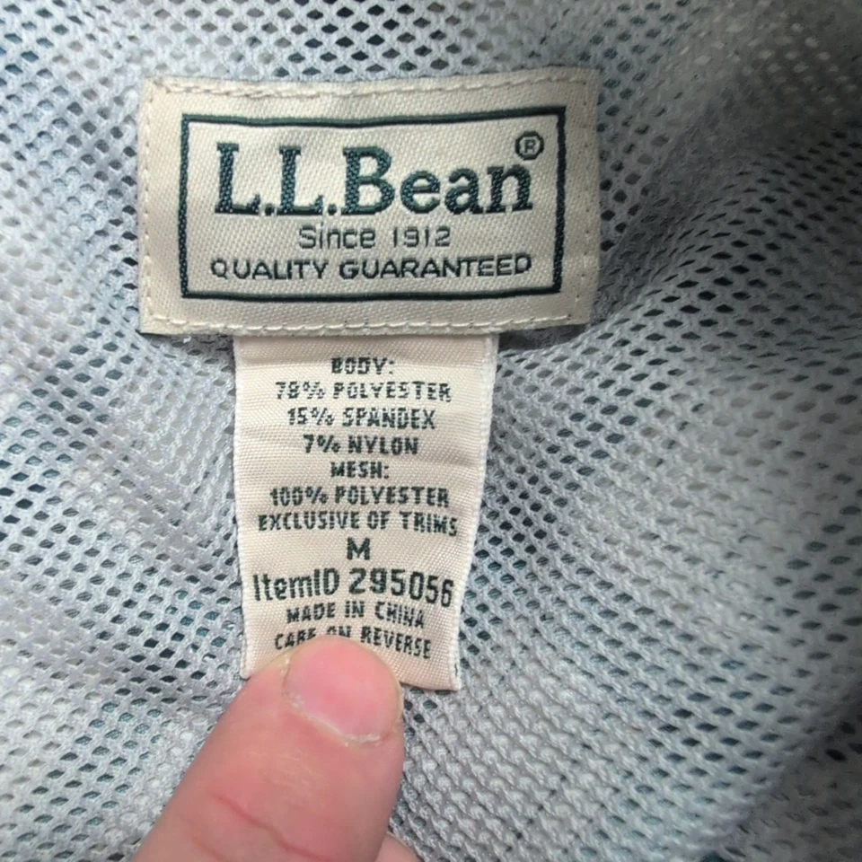 Chemise L.L. Bean Nylon kaki à carreaux taille M #142e - Photo 2/4