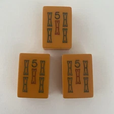 Vintage Mah Jong Jongg Butterscotch Catalin Bakelite Tiles 3 X #5 Bamboo Jewelry