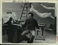 1971 Press Photo Artist William Wilson in his studio - tua03566
