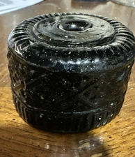 OPEN PONTIL 3 MOLD KEENE DIAMOND GEOMETRIC INKWELL McKEARIN GIII-29 OLIVE AMBER