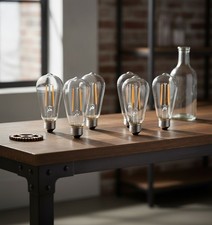 ST19 Vintage LED Edison Bulbs, 6 Pack, 60W Eq, Warm White 2700K, Dimmable