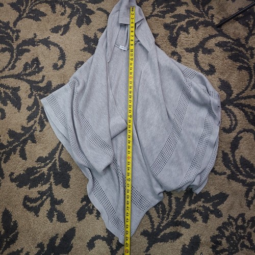 Calvin Klein Knit Gray Poncho One Size Womans With Hood - Picture 4 of 4