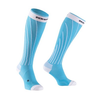 ZEROPOINT PRO RACING KOMPRESSIONSSTRÜMPFE BLAU KRISTALL UND WEISS - 60 % SPAREN