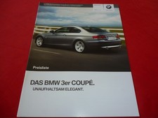 BMW 3er E92 Coupe 320i 325i 330i 335i 320d 325d 330d 335d Preisliste von 9/2009