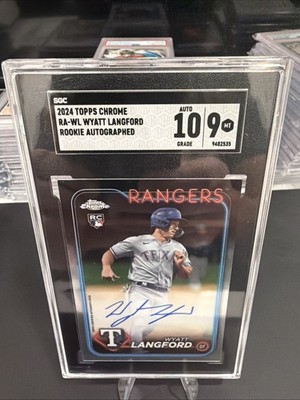 2024 Topps Chrome - Wyatt Langford Auto #RA-WL (AU, RC) SGC 9/10 