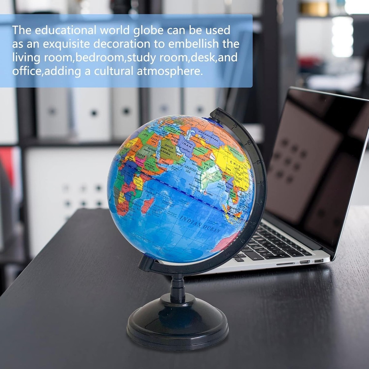 GYMAX Educational Worldglobe, 13cm/21cm/26cm Interactive Desktop Earth Globe With Triangle Metal - View #12