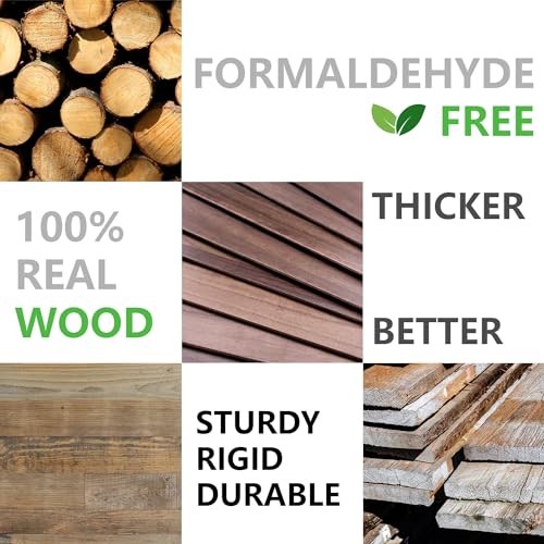W&S 10pack Peel and Stick Real Wood Planks for Wall, Stick On Faux 35.43 x 5.04