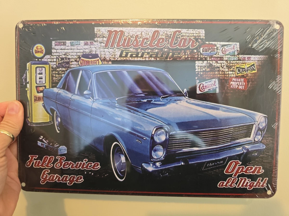 MUSCLE CAR GARAGE  -  Retro Vintage Tin Sign Bar Shed & Man Cave Signs - NEW