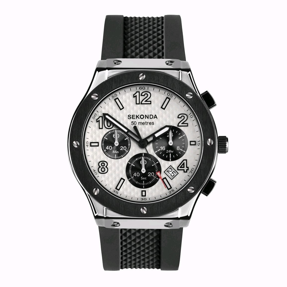 Sekonda Watch 30256 Mens Titan Sports Chronograph Silicone Strap RRP £79.99 - Image 2