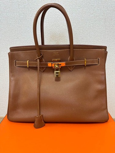 HERMES Birkin 35 Handbag Gold Courchevel