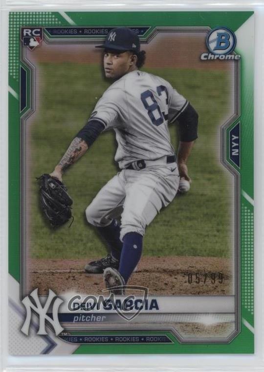 2021 Bowman Chrome Green Refractor 5/99 Deivi Garcia #55 1dl2
