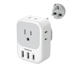 US to UK Plug Adapter PD 20W, Type G Travel Converter with 3 USB Charger1 USB...