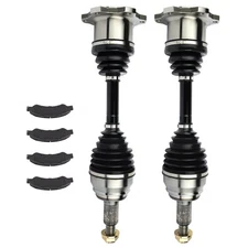 4pcs Front Brake Ceramic Pads+CV Axle For Chevrolet Silverado 1500 Classic 2007