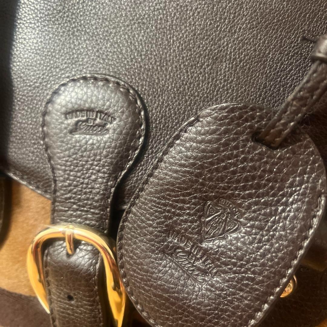 Gucci Unisex Haircalf Boston Bag Leather Flap Handle